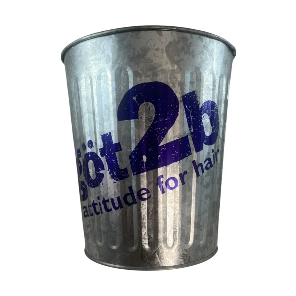 SCHWARZKOPF GOt2B Branded Metal Tip Trash Bucket Y2K Decor Vintage 90s RARE!